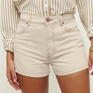 Reformation Cowboy High Rise Jean Short in Almond size 26